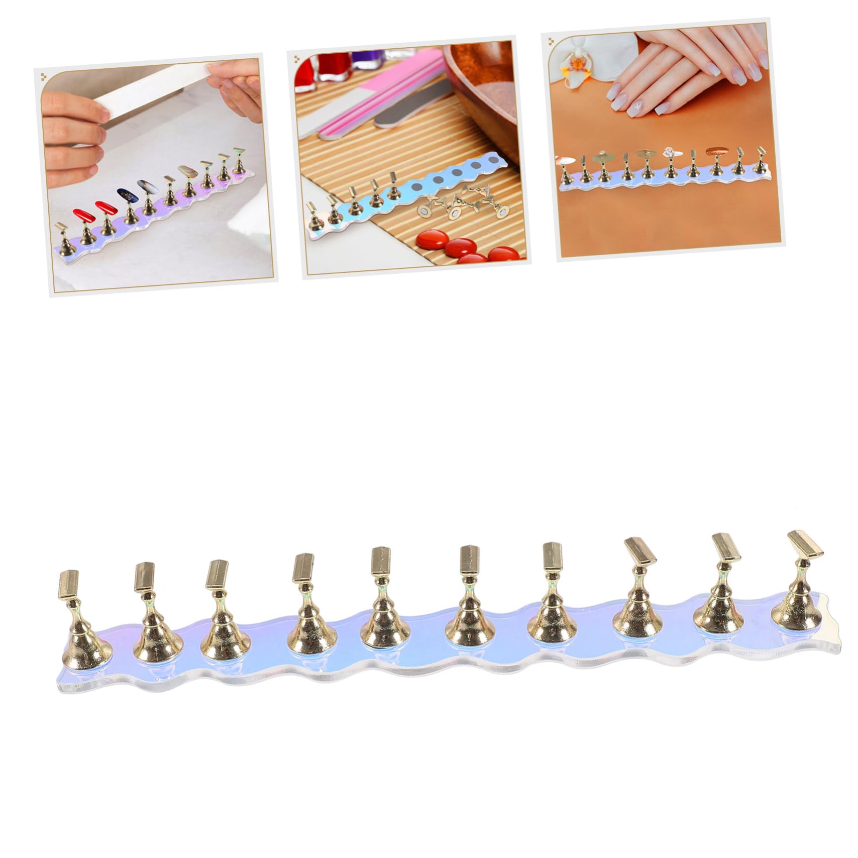 Healeved 5 Juegos rodillo de arrastre para registrador grabadora de vídeo Titulares uñas postizas expositor uñas soporte de práctica de puntas de uñas soporte de uñas para pintar uñas Metal