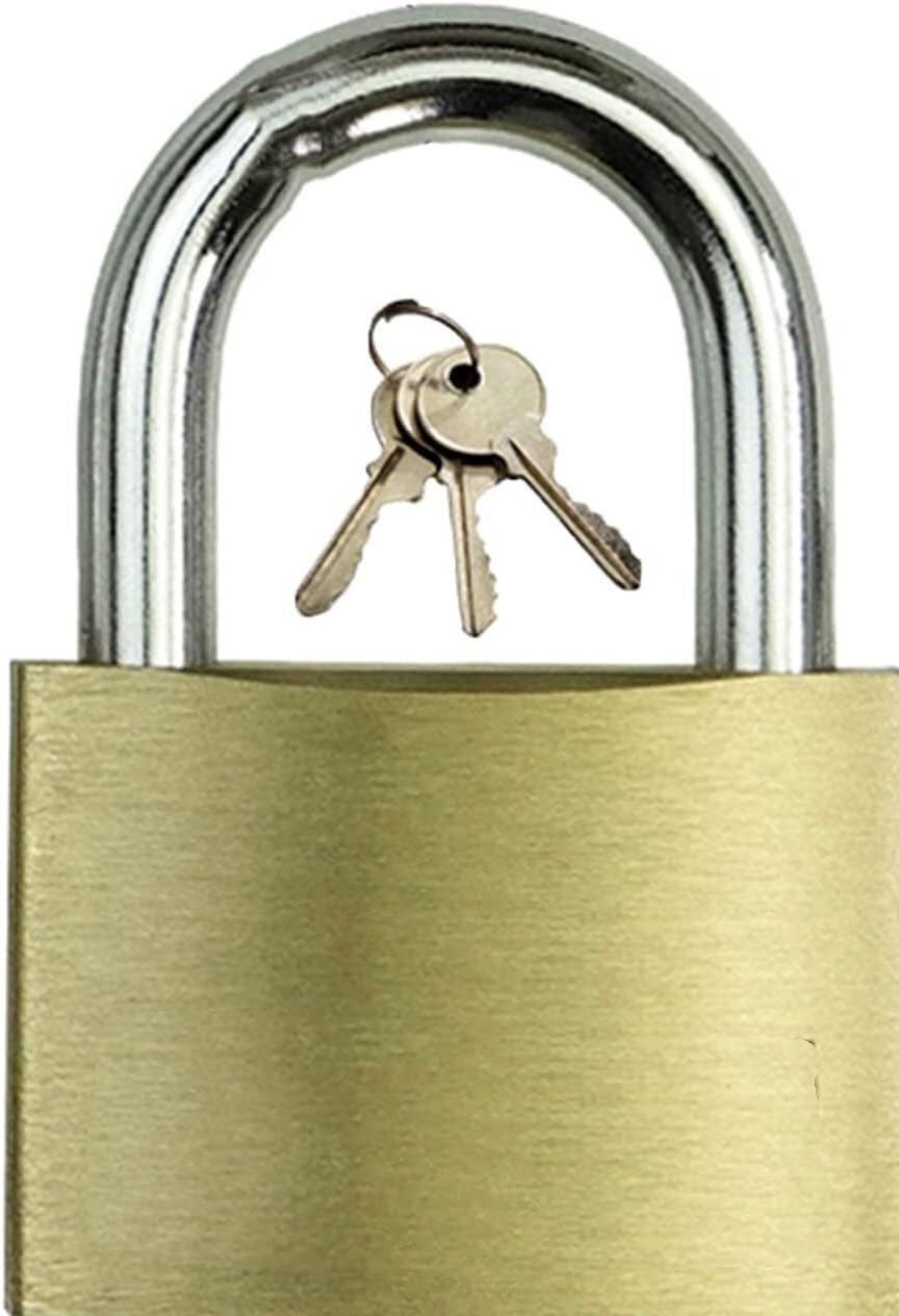 Candado Resistente, candado para Exteriores, Candado con Llave de latón con 3 Llaves y Cerradura antirrobo de Seguridad, Cerradura Opcional de Haz Corto y Haz Largo(55mm)