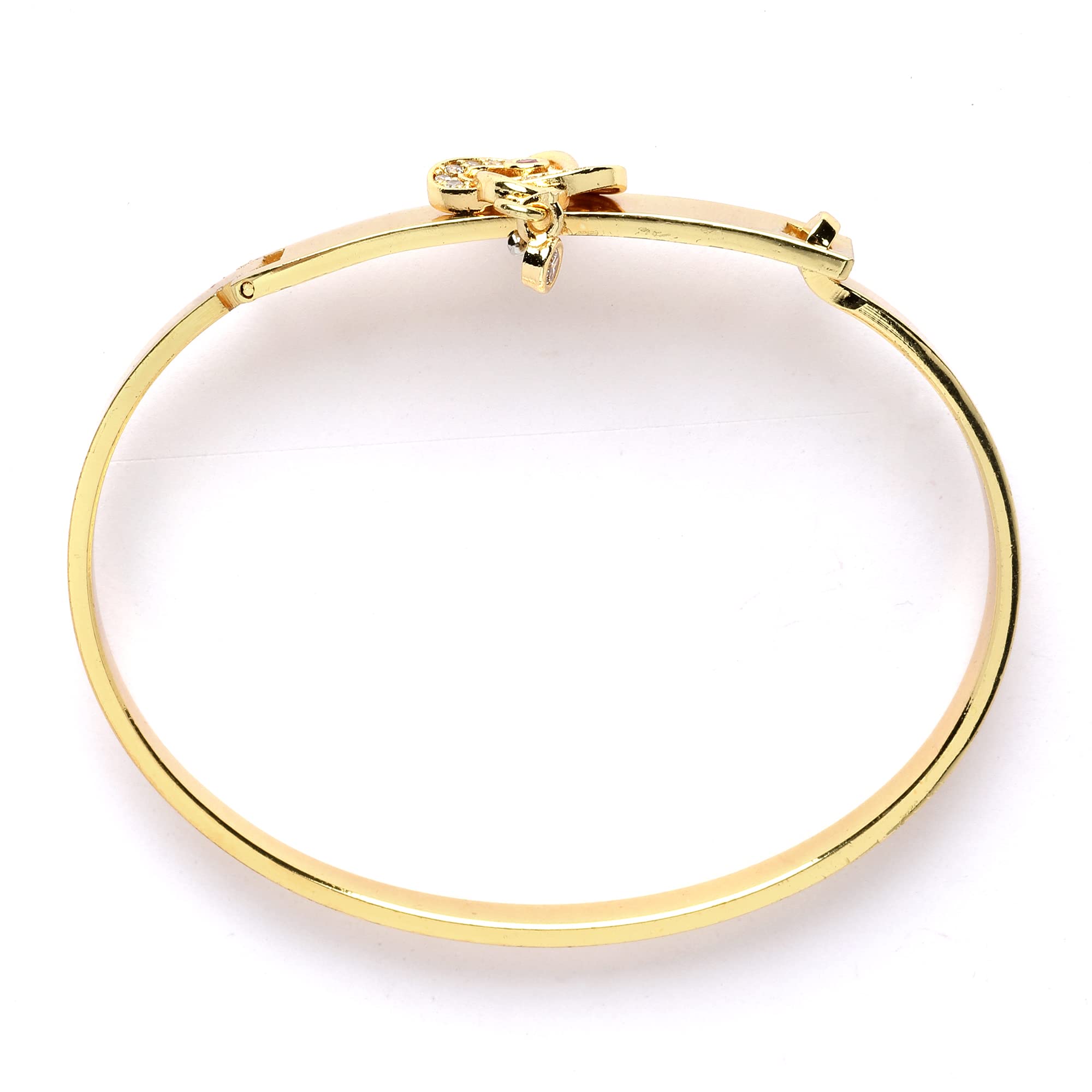 Gold-Plated American Diamond Bangle Style Bracelet