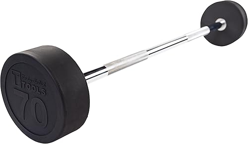 Miniatura 9 de Body-Solid Rubber Coated Fixed Weights Straight Barbells- Weighted Bar for Weightlifting Exercise, Bodybuilding, Strength Training, Squat Rack &
