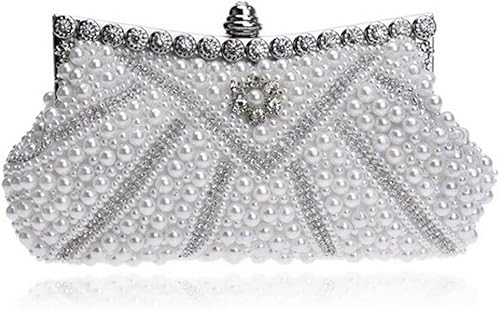 Miniatura 5 de DOUBAO - Bolsos de noche con diamantes de imitación para mujer, bolso de noche con diamantes de imitación, bolso de mano para boda y novia (color