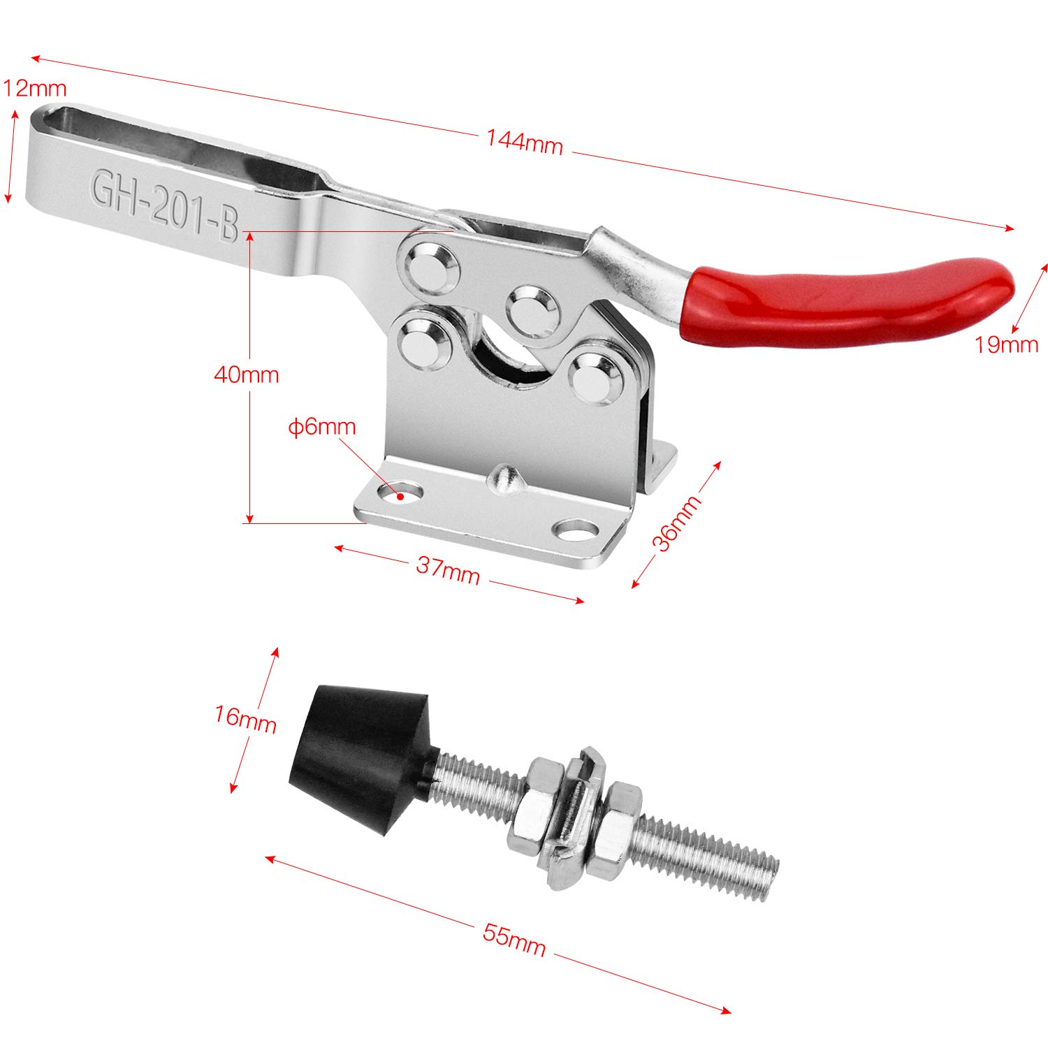 Lot De 4 Pinces à Bascule 100kg 201-B - Outils De Serrage Rapide Main