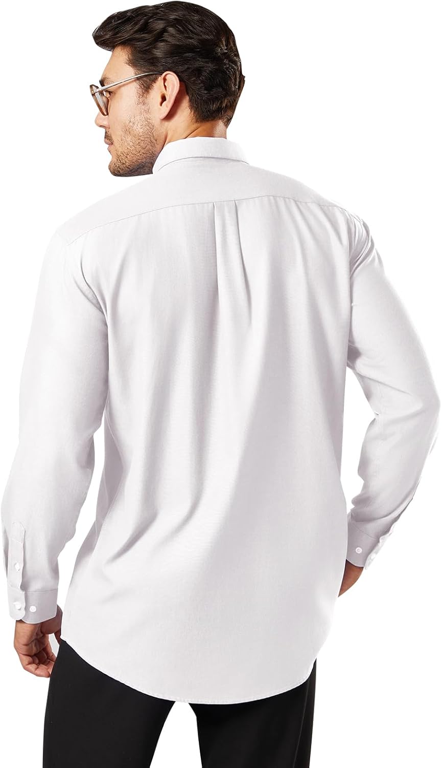 Men's Oxford Long Sleeve Shirts Button Down Collar Shirt Business Casual Dress Shirts with Pocket - Image 4