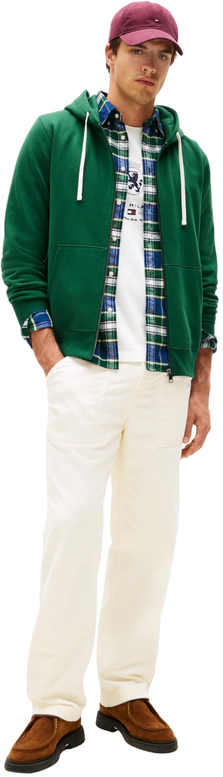 Tommy Hilfiger Chaqueta con Cremallera Hombre Essential Fleece Zip Through con Bolsillos