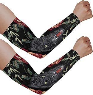 Mangas de braço com proteção solar UV para homens e mulheres, mangas de açafrão de leopardo protegem os braços esportivos, mangas de braço com proteção solar e proteção UV, Leopardo