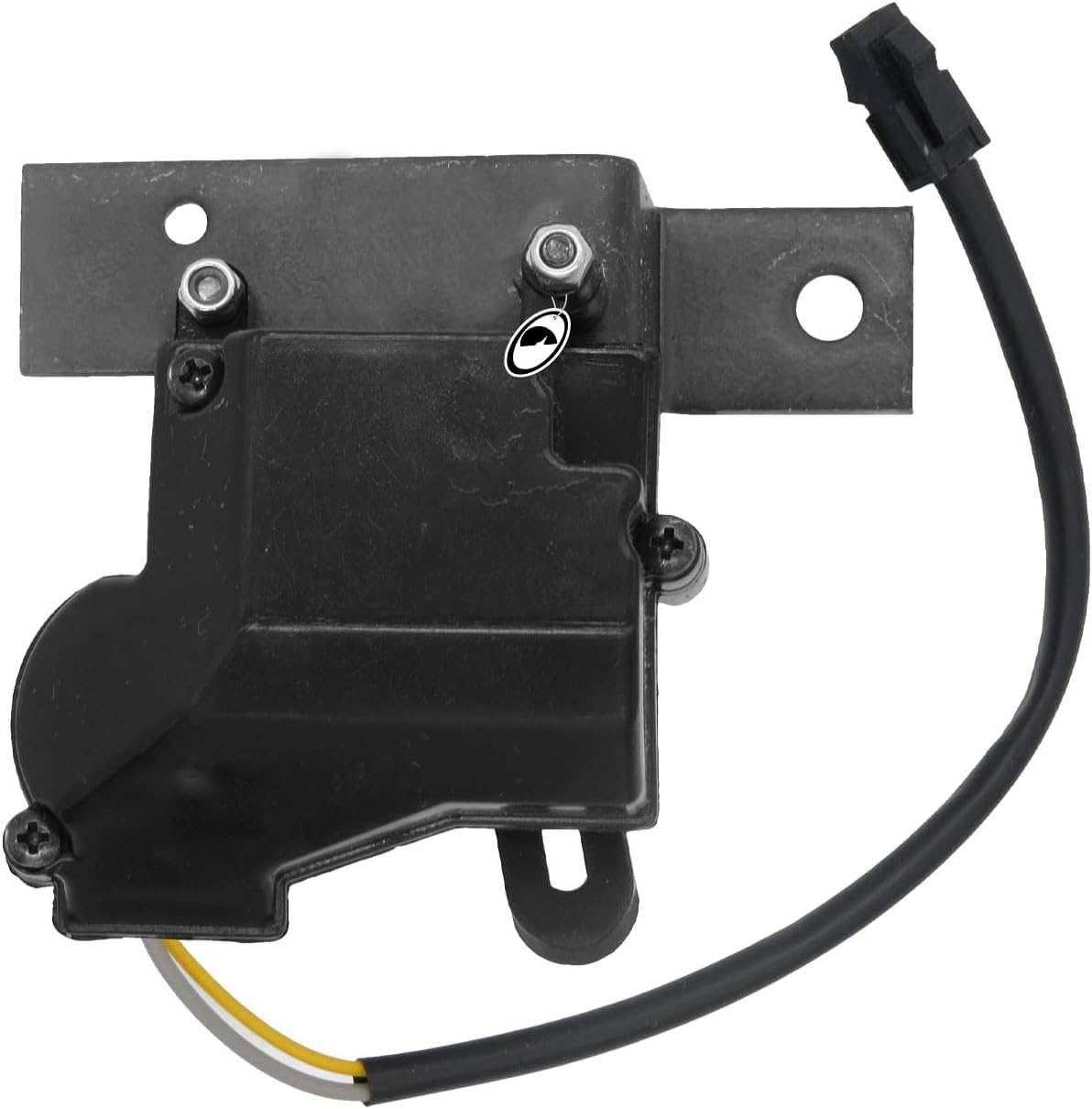 Close-up view of the Tragial electric tailgate lock mechanism, showing its mounting points and electrical connector.