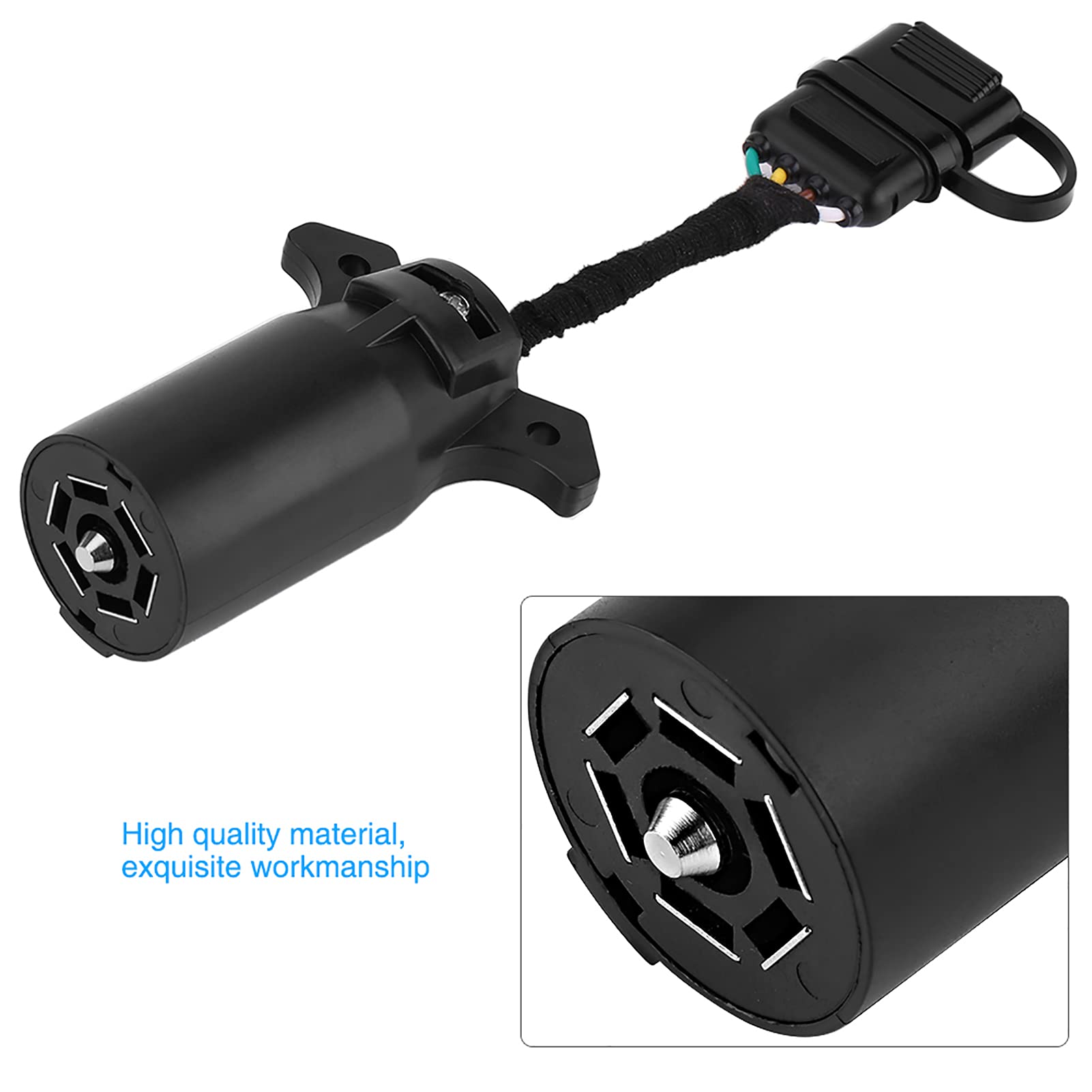 Connettore Rimorchio Akozon 4 Pin Piatto 6-24 V – Adattatore Per Luci Posteriori, Freni E Indicatori, Impermeabile