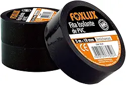 Foxlux Fita Isolante PVC Antichamas 5m x 19mm Preta - 10 Unidades