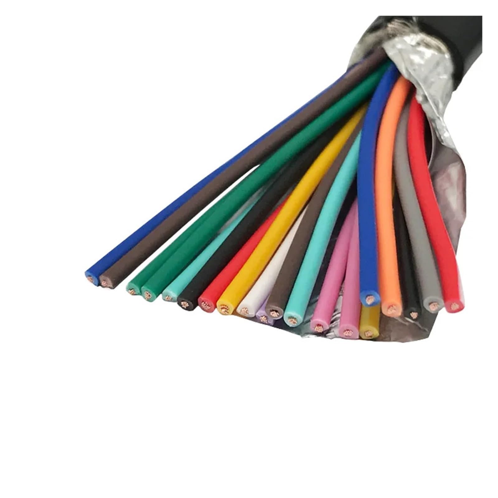 Equipos de comunicación Cable protector de Control multinúcleo 10/12/14/16/20/24 núcleos 26/24/22/20/18/17AWG Cable de Audio de PVC de señal de Control blindado Cable de cobre Cables y alambres(10core