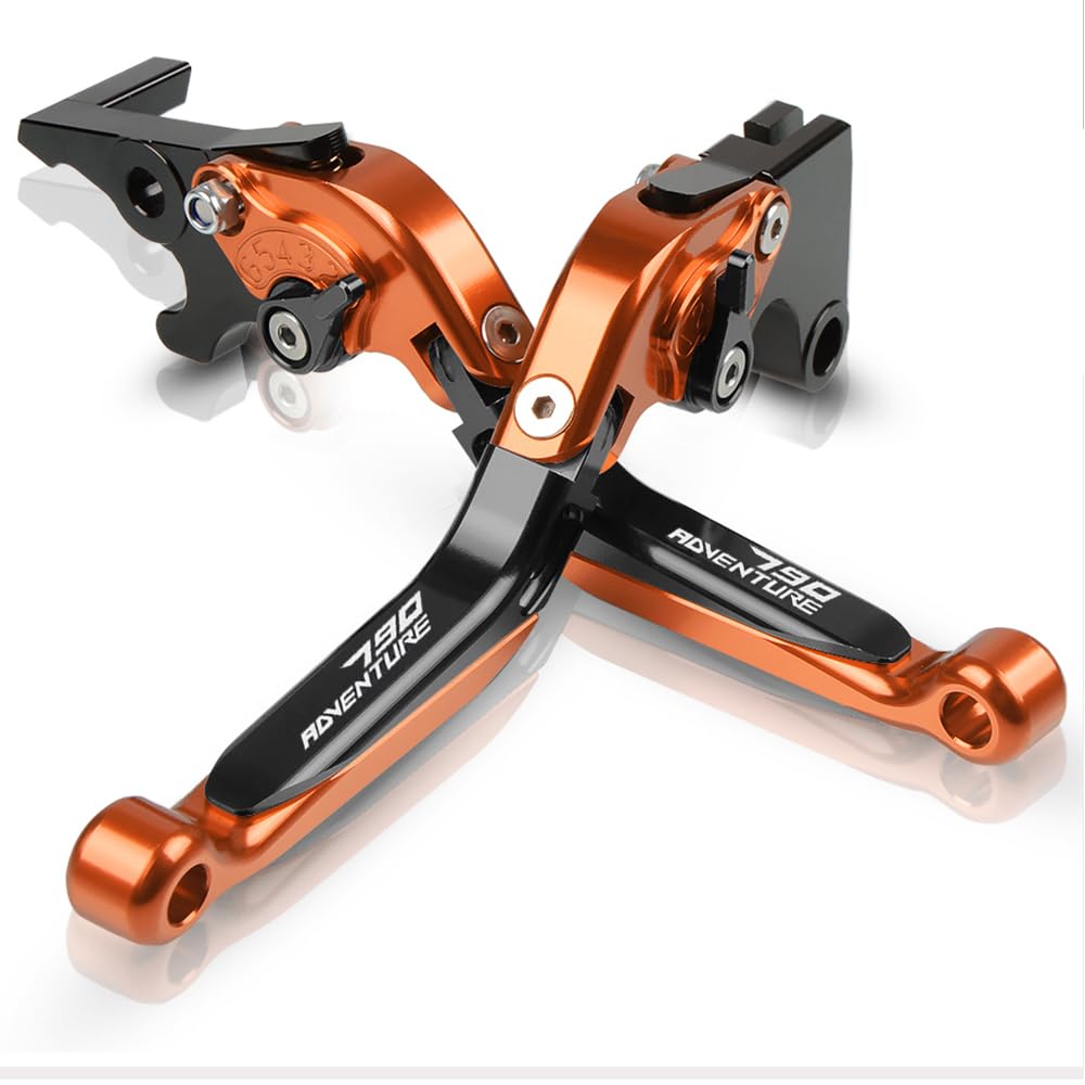 790 Adventure Palanca de Manetas Embrague de Freno Regulables para 790 Adventure R 2017 2018 2019 (Naranja/Nero)