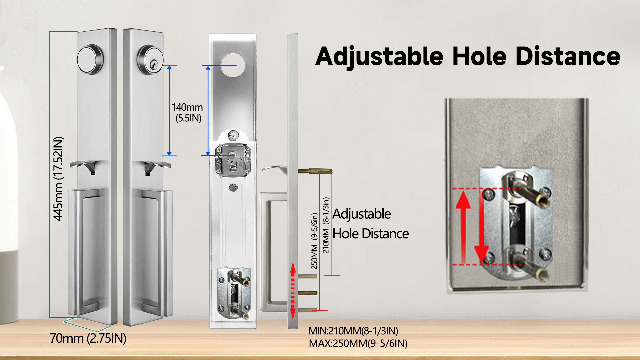 Benchmark Series 2013 Nickel 3個セット TMC Double Door Handlset for Front Door Brushed Nickel Finish