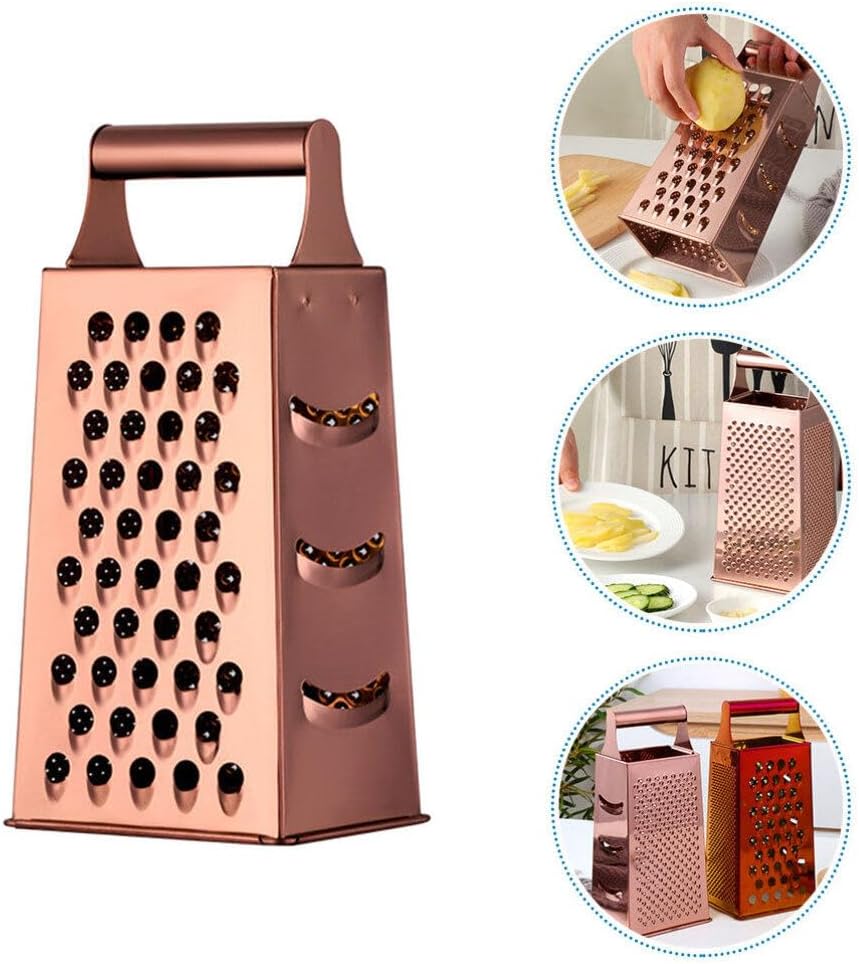 Cabilock 4pcs Stainless Steel Vegetable Grater Multi-use Handheld Slicing Tool for Cheese Garlic and Vegetables Compact Design for Easy Storage for and Kitchen Use