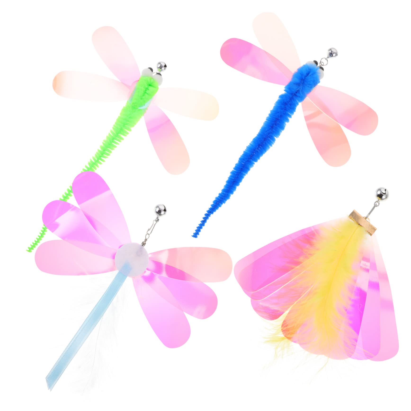 Toddmomy 40pièces Jouets De Remplacement pour Chat Kit De Jouets à Agiter Accessoires De Jeux Interactifs avec Libellules Et