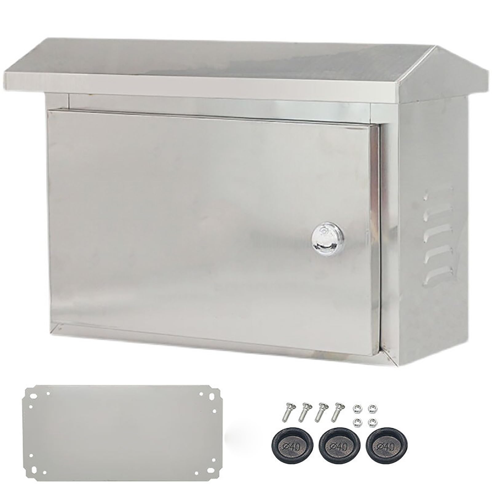 Scatola Derivazione Esterna in Acciaio Inox, Grado di Protezione Ip65 Contro Acqua e Polvere, Cassetta Elettrica per Esterni e Interni(50x40x18cm/20x16x7in)