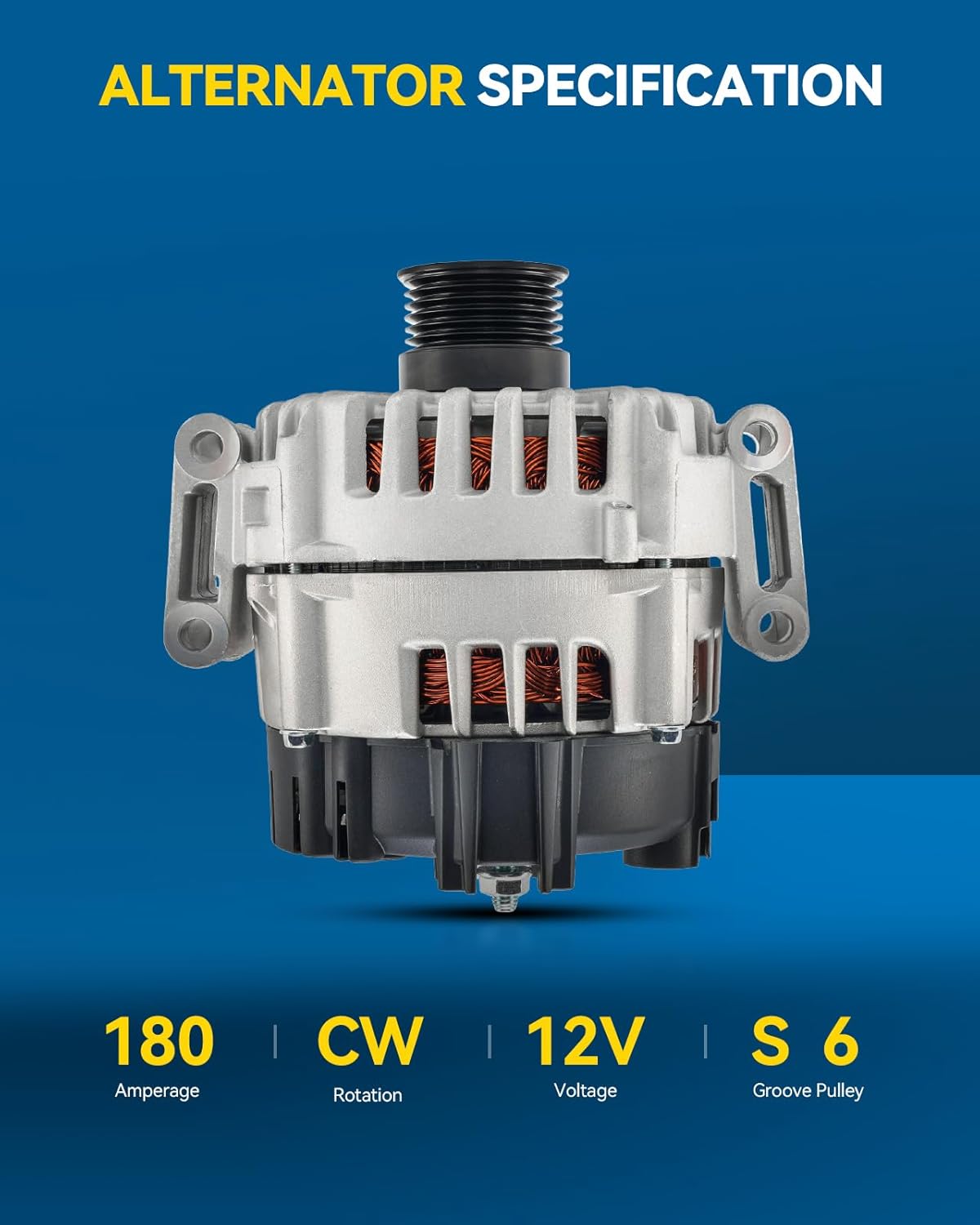 PHILTOP Alternator Compatible with 2008-2012 GL450 2008-2011 ML350 3.5L 2008-2012 GL550, 2008-2011 R350 2009-2015 G550 2008-2011 ML550 2010-2011 SLK350, 180 Amp Alternator Replace 11455N FG18S016