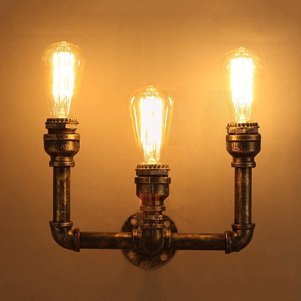 HH American Heavy Industry Wind Loft Restaurant Bar Clothing Shop Coffee Shop Lights Water Pipe Three Wall Lamp