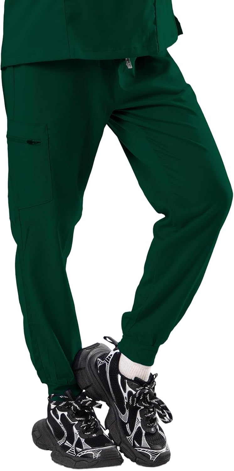 SUNME Scrubs for Women - V-Neck Short Sleeve 5-Pocket Top & 4-Pocket Tie-Waist Jogger Pants, Scrub Sets for Woman Uniform - Image 7