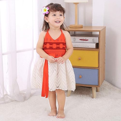 Miniatura 2 de AmzBarley Vestido de encaje sin espalda con accesorios para bebé y niña, disfraz de fiesta de primer cumpleaños, vestido de encaje sin espalda