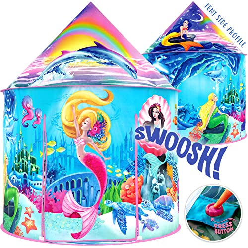 W&O Musical Mermaid Tent with Under-The-Sea Button, Mermaid Gifts for Girls, Magical Kids Play Tent, Mermaid Toys for Girls, Play Tents for Girls, Kids Tent, Outdoor & Indoor Tent for Kids W&O Musical Mermaid Tent with Under-The-Sea Button, Mermaid Gifts for Girls, Magical Kids Play Tent, Mermaid Toys for Girls, Play Tents for Girls, Kids Tent, Outdoor & Indoor Tent for Kids