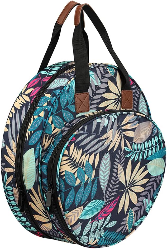 EXCEART Embroidery Tool Kit Large Capacity Storage Bag with Multiple Elastic Pockets and Zipper Compartment for Needlework Supplies Travel Organizer 13.77X13.77X3.54In