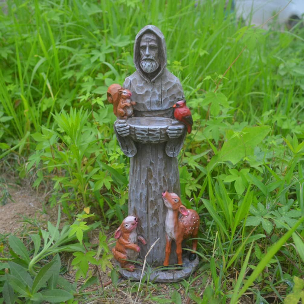 Buy Housoutil St Francis Bird Feeder Blessing Religious Garden Decor