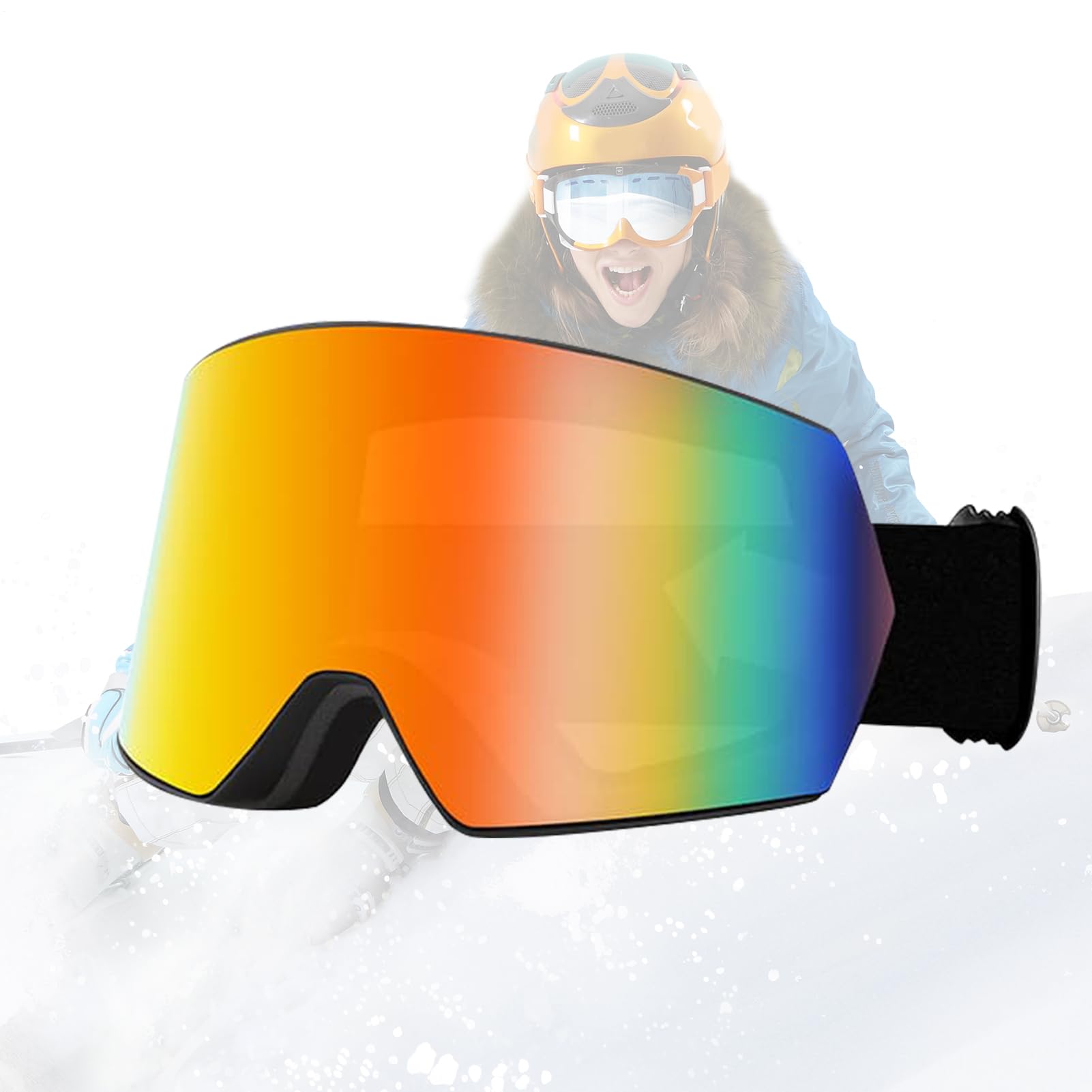 Genérico Occhiali da snowboard, occhiali da sci per neve, snowboard, occhiali da sci antiappannamento a doppio strato, per bambini, ragazzi, ragazze, uomini, donne, adulti e ragazzi