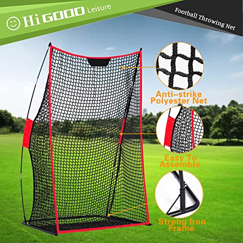 Higood Football Training Net,Football Kicking Cage Net, 4X7Ft Football Nets For Throwing,Throwing Targets Football Net, Football Kicking Cage Red, Football Trainer Throwing Net With Carry Bag #TOP2