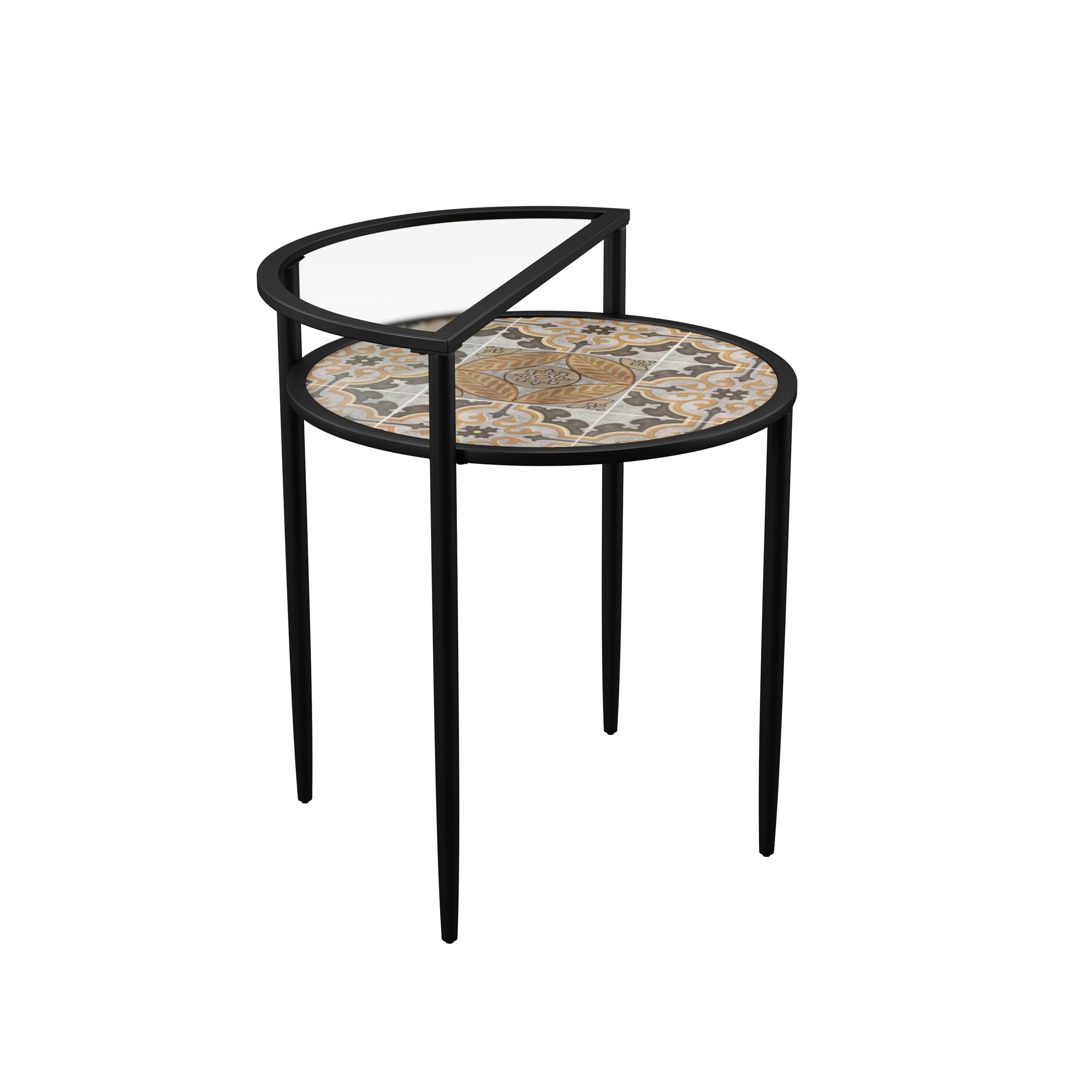 SEI FurnitureLorengo Accent Table, Multi Patterned, Black