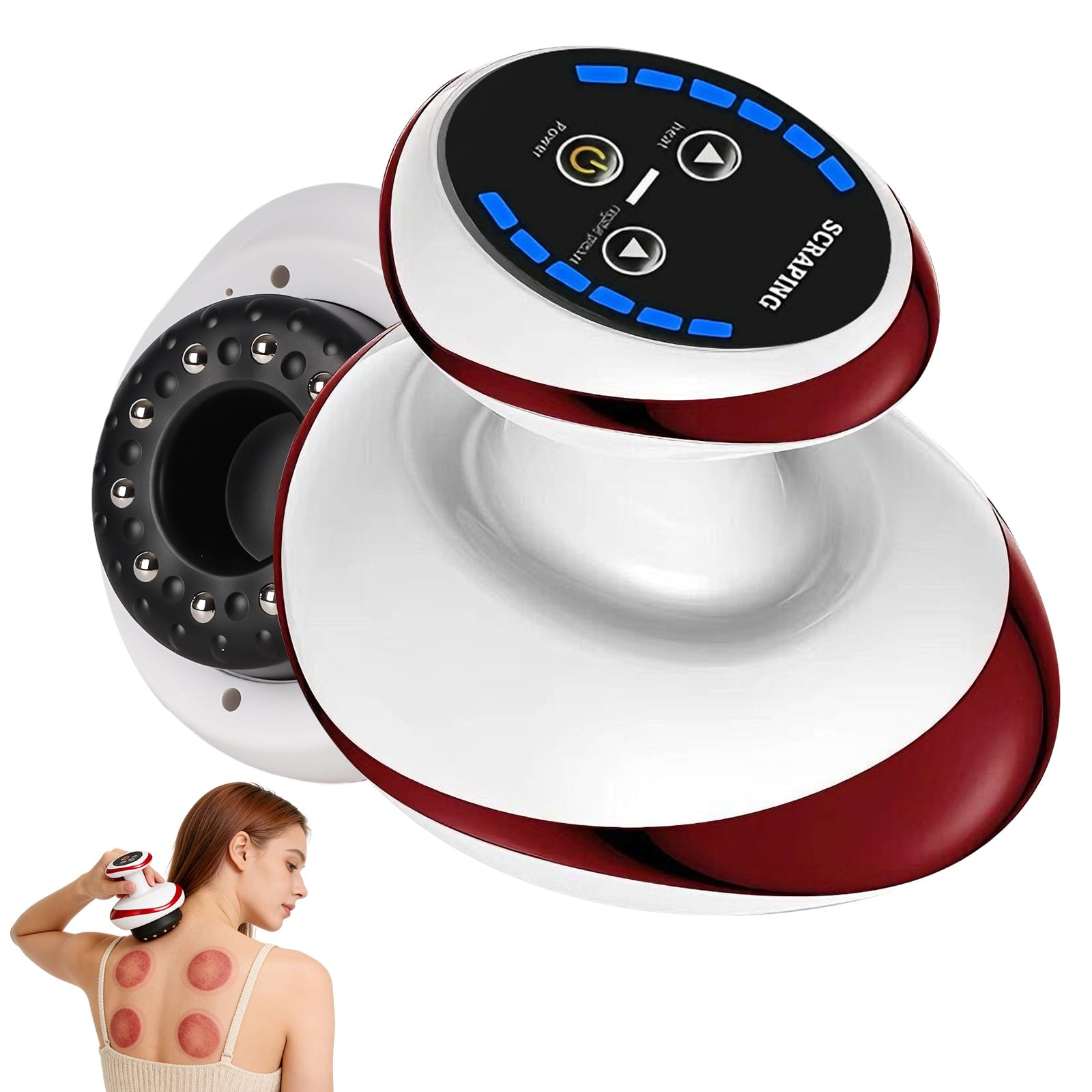 Lymphdrainage Gerät Cellulite Massagegerät,4-in-1Massagegerät mit Vakuum-Schröpftherapie&Gua Sha Elektrisch,schröpfgerät elektrisch zur Hautstraffung&Durchblutung,Anti-Cellulite Massage für den Körper