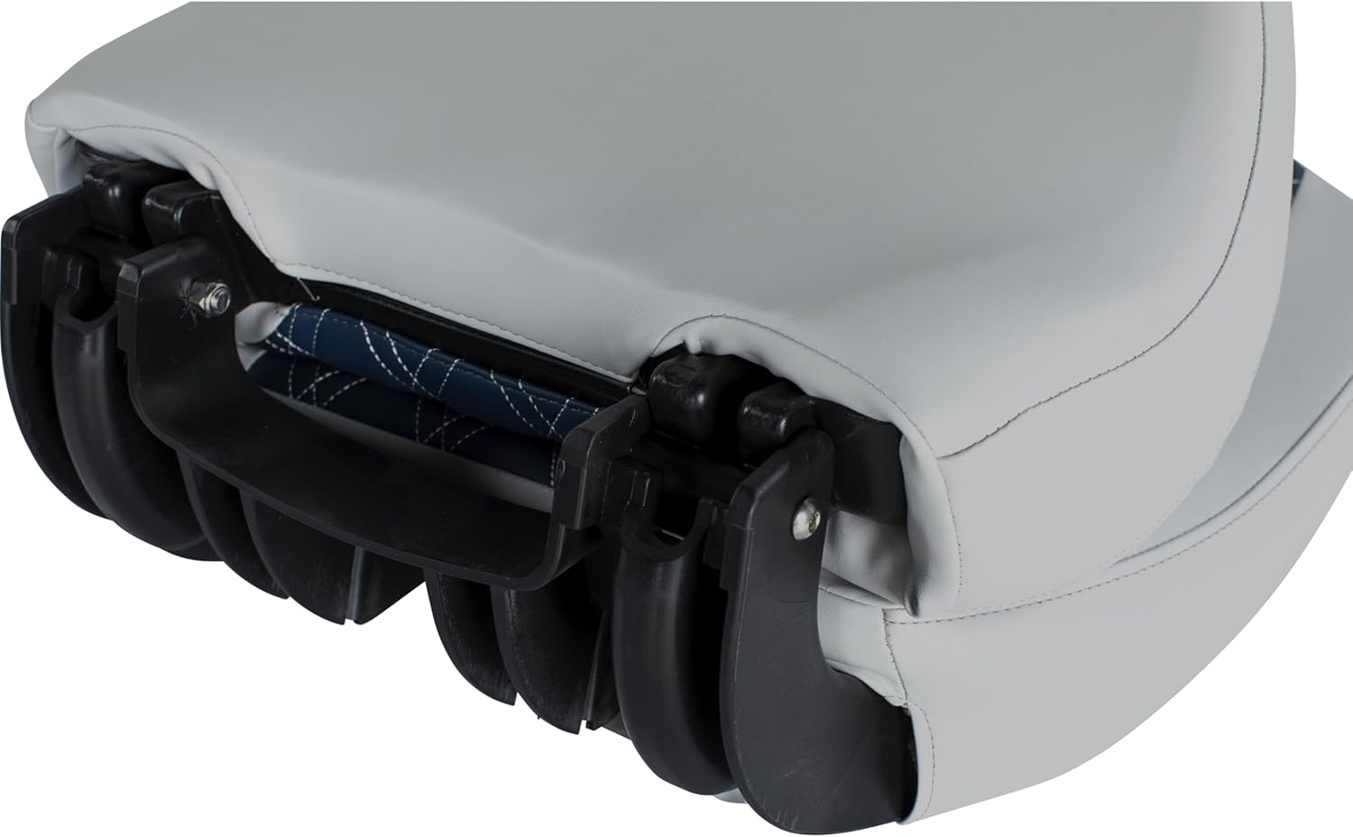 Lippert Sunset Collection Folding Pontoon Boat Seat, Contoured Foam Cushioning, Durable Marine-Grade Vinyl, Poly Frame, Pedestal Not Included, 19" L x 19" W x 22.5" H - 2024023317