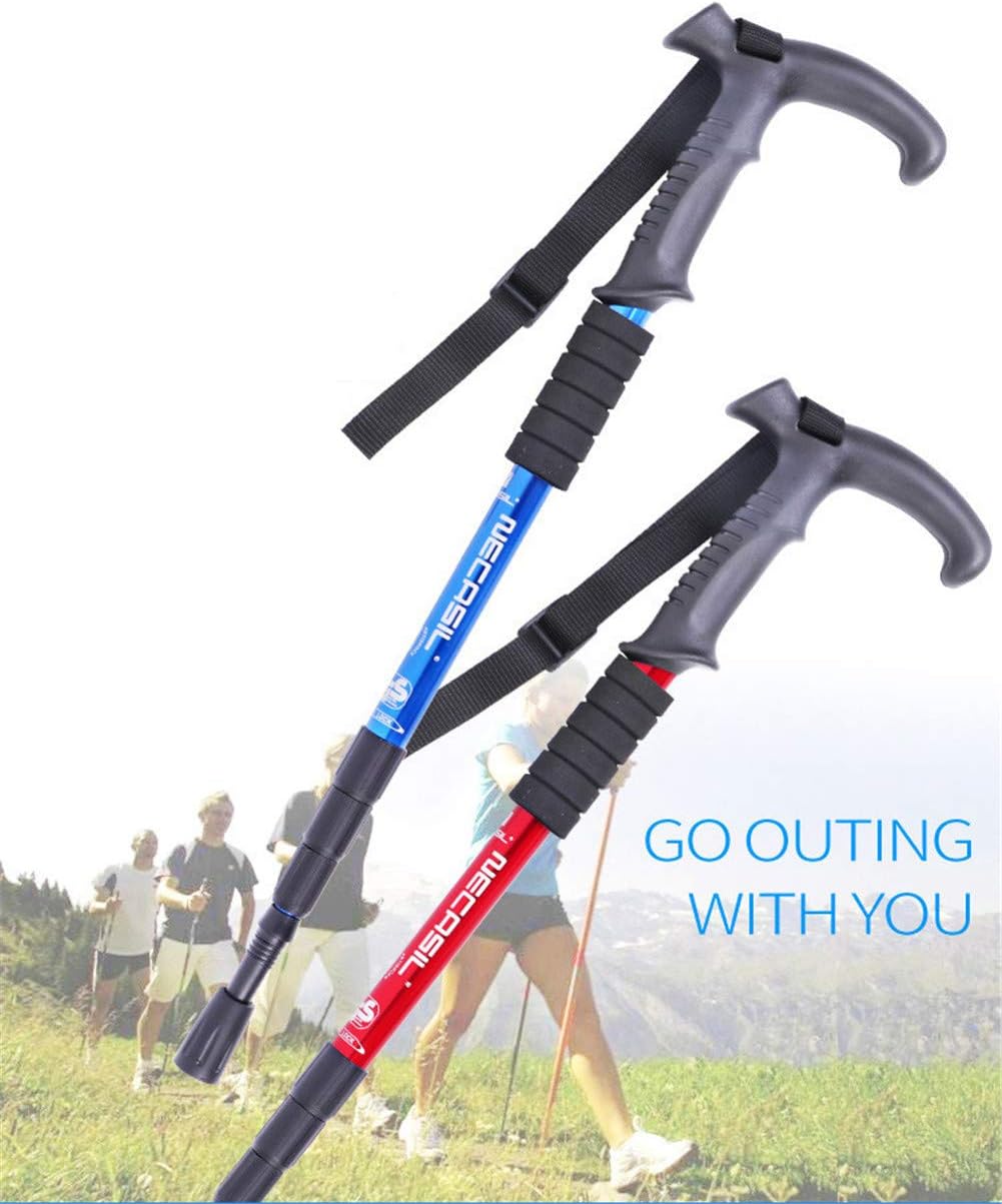 Trekking Poles Ultralight Aluminium Telescopic Hiking Poles Walking Sticks with Inner Lock Antishock for Man and Female in Hiking Camping Walking Trekking (Black)