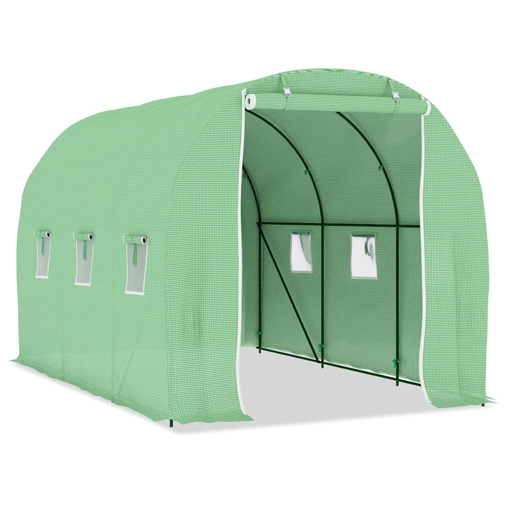 vidaXL Serra Vivaio Orto Giardinaggio Riparo per Piante Frutteto Domestico Aiuola Arredo Struttura Tunnel Giardino in Acciaio 3,43x2x2 m
