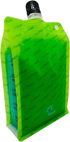 Miniatura 3 de Frasco de 15 onzas, patentado, flexible, sin metal, reutilizable, plástico, sin BPA con clip de mosquetón y embudo de llenado