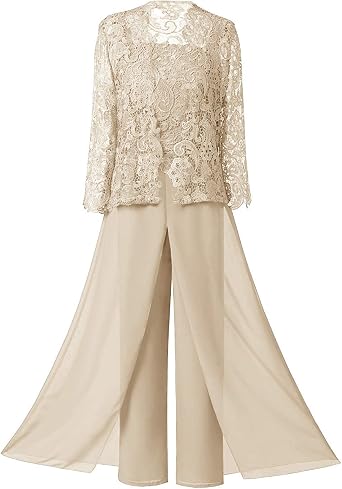DINK Conjunto de Vestido de Noche para Mujer, de Encaje, Vestido de Fiesta,  Vestido para la Madre de la Novia, Vestidos de Novia Talla Grande Formales  - Beige - 36: Amazon.es: Ropa