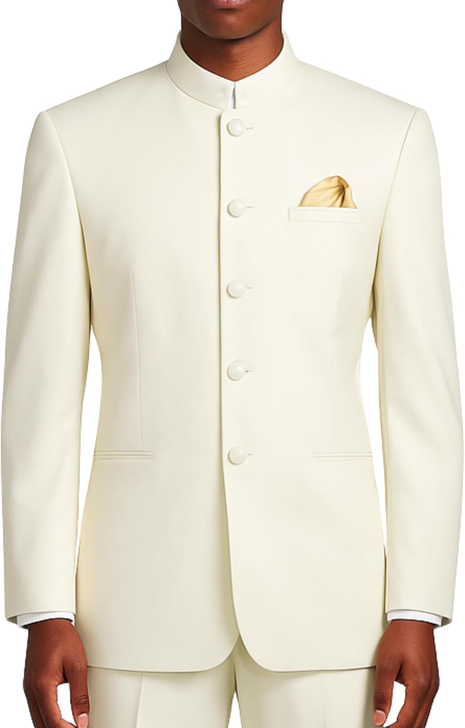 Men's 5-Button Banded Collar Classic-Fit Formal Tuxedo Suit, Sizes 36S-56L - New