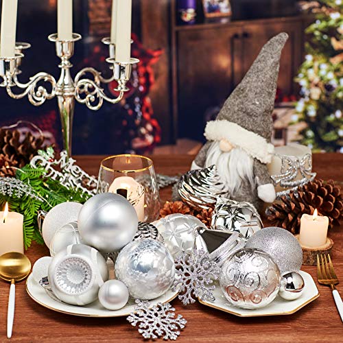 Xmasexp Christmas Ball Ornaments Assorted Shatterproof Christmas Ball Set With Reusable Hand-Held Gift Package For Xmas Tree Decoration (Silver, 102Pcs) #TOP5