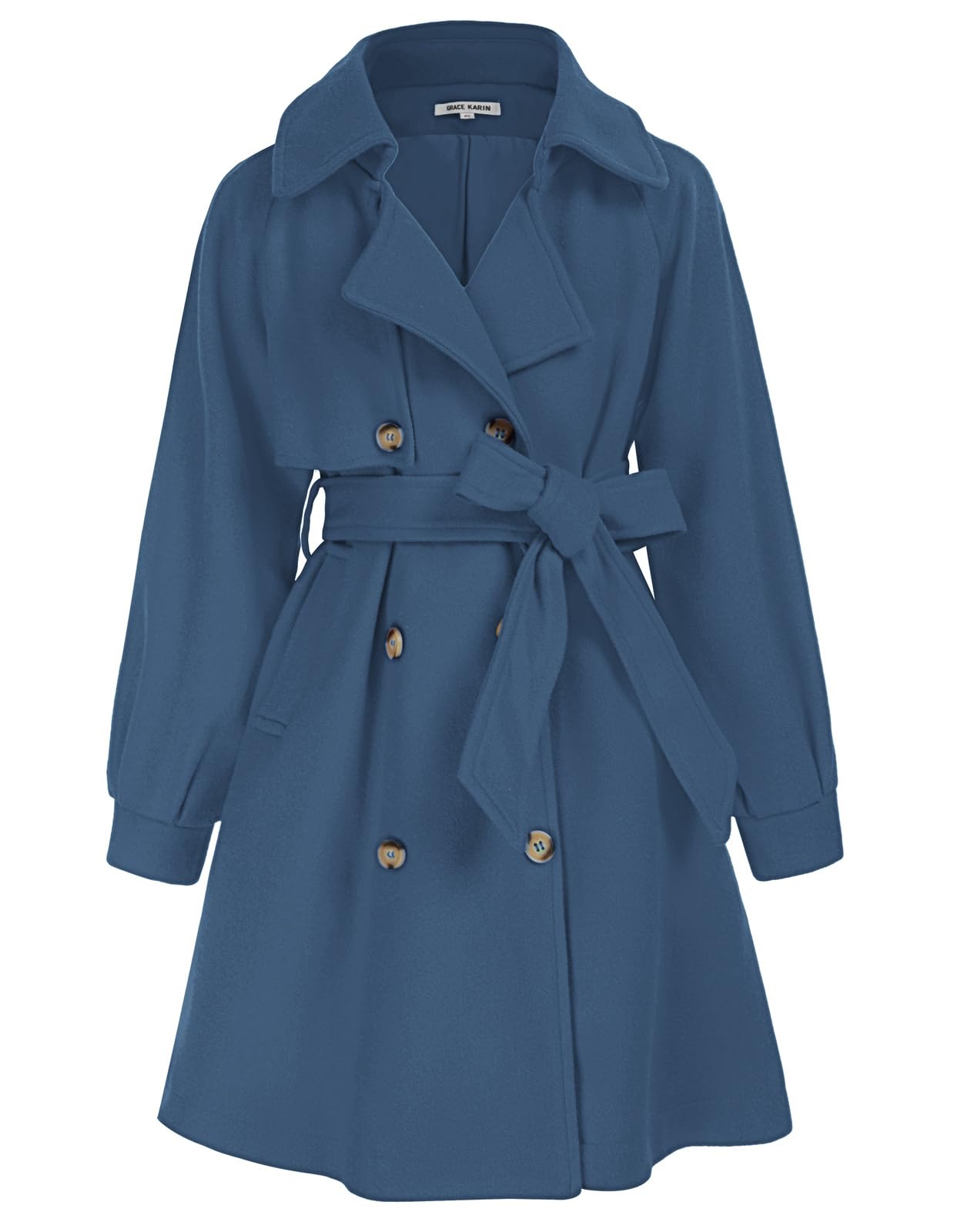 GRACE KARIN Girls Dress Coat Long Trench Belted Winter Coats 6-16Y