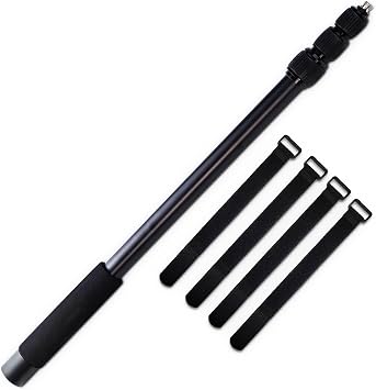Extendable Microphone Boom Arm 4 Section with 1/4" 3/8" Screw 1.5 to 5.05ft