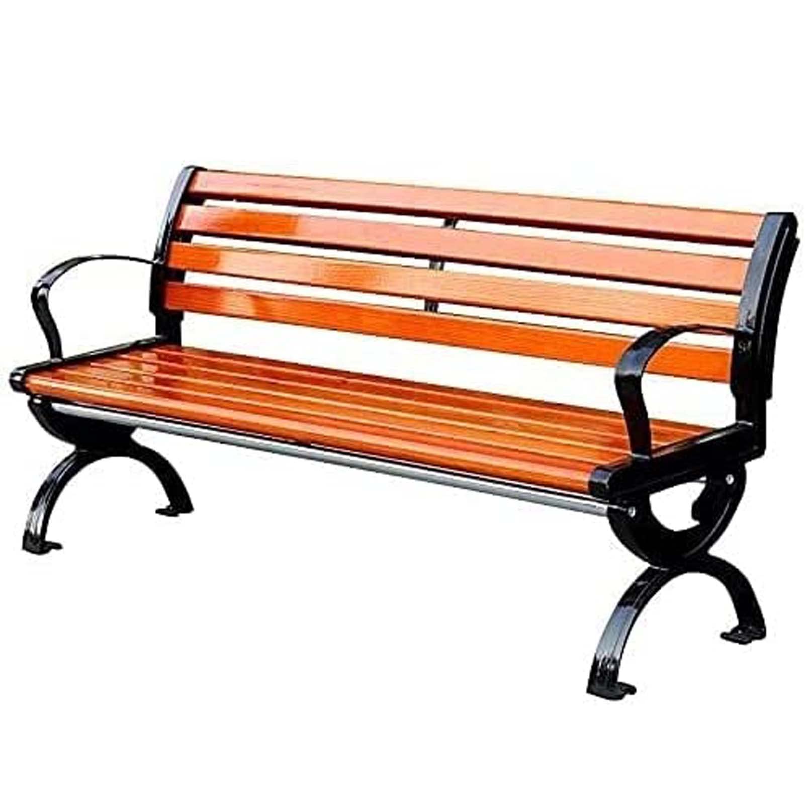 AYCDL Park Garden Chair Outdoor Bench, Can Load 400kg seat with backrest, Anticorrosive Solid Wood Outdoor Long Benches and Chairs,with Backrest,120cm,With Backrest-120cm