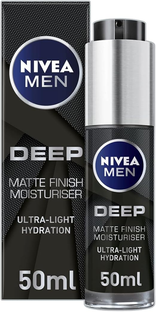 NIVEA MEN DEEP Matte Finish Moisturiser (50 ml), NIVEA Moisturiser with Black Charcoal, Fast