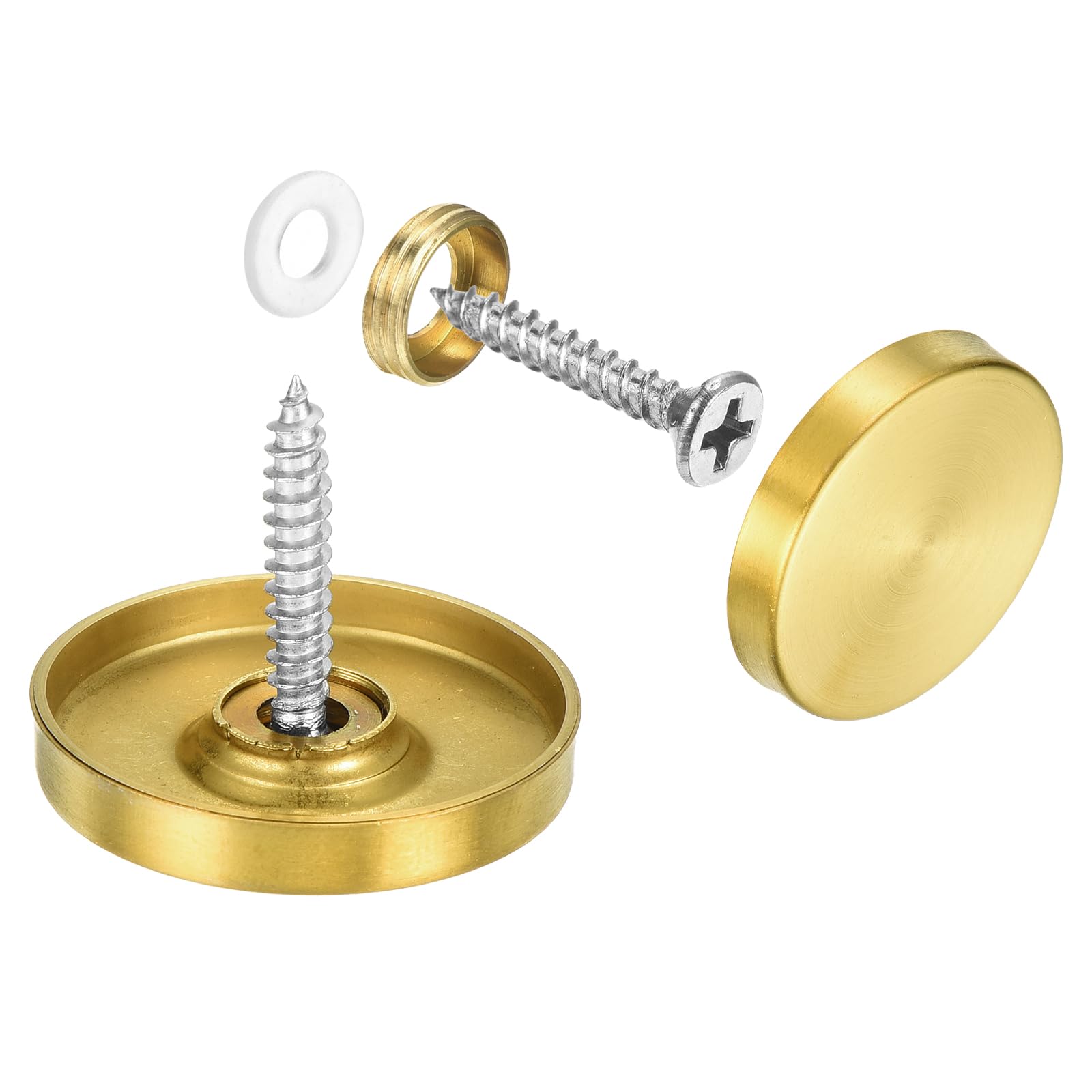 Gold Stainless Steel Screw Covers - 16 Pack -10