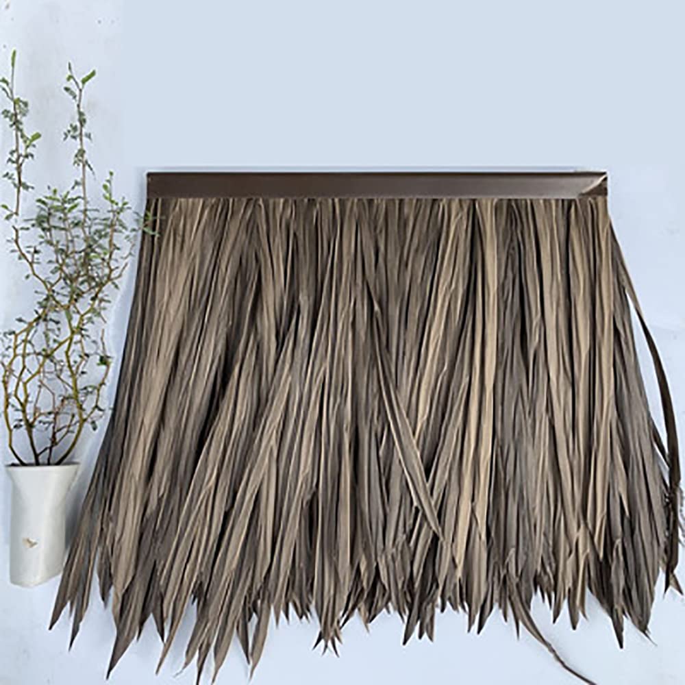 Hojas de Palma Paja de Simulación 0.5mx0.5m Paja Decorativa de Techo de Paja de Paja Artificial de Fiesta Tiki de Verano marrón de Paja de Palma(Size:8 Pieces)