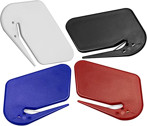 Miniatura 1 de Abridor de cartas paquete de 4 abridores de letras de plástico con hoja abridor de correo para sobre paquete corte de papel abridor de cartas seguro