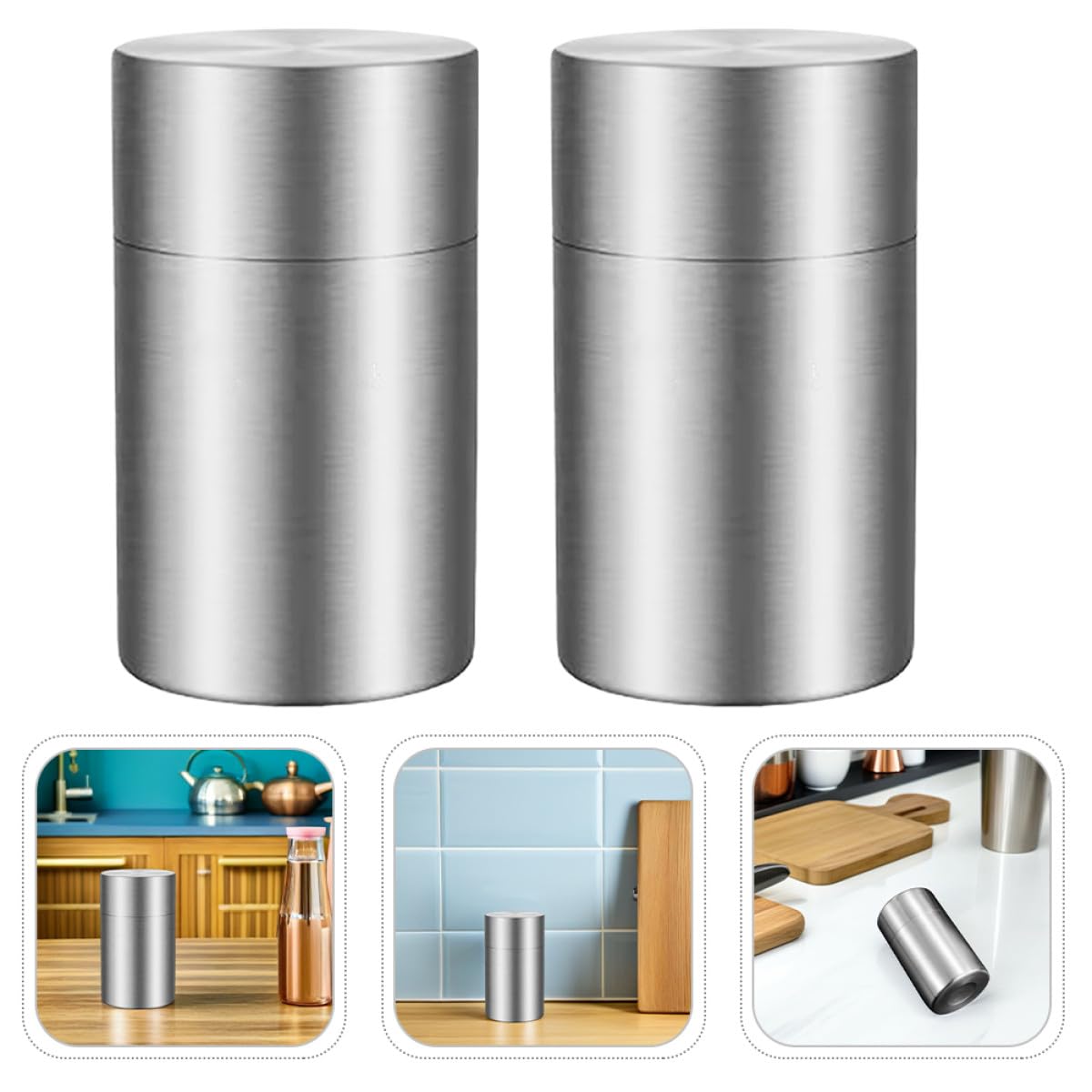 Sewroro 2 Latas de Té Metálicas con Doble Sellado para Almacenamiento de Hojas Sueltas, Café, Azúcar y Especias en Cocina