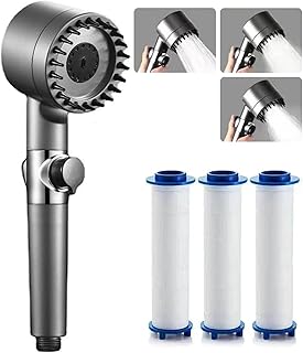 Duschkopf, Duschkopf Wassersparend mit 3 Strahlarte, Hochdruck Duschkopf mit Filter, Handbrause Duschbrause mit 3 Filter