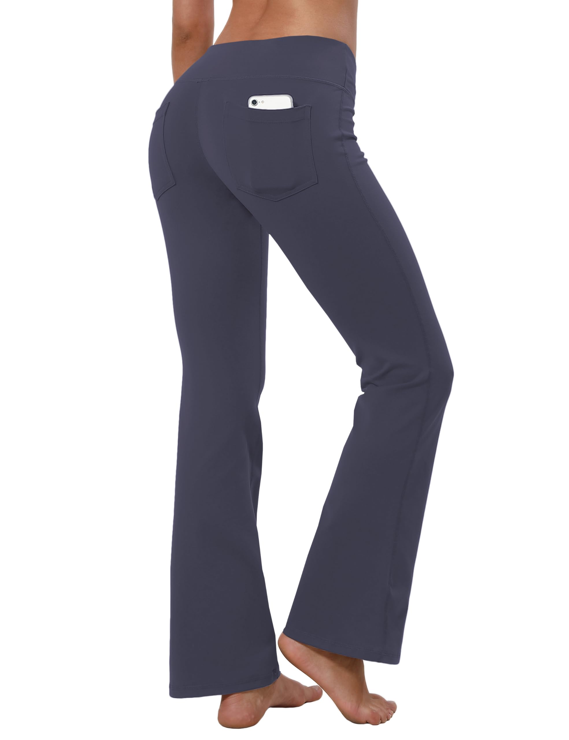 BUBBLELIME 29"/31"/33"/35" 3 Styles Women's Bootcut Yoga Pants Basic/Back Pockets High Waist Workout Tummy Control Flare