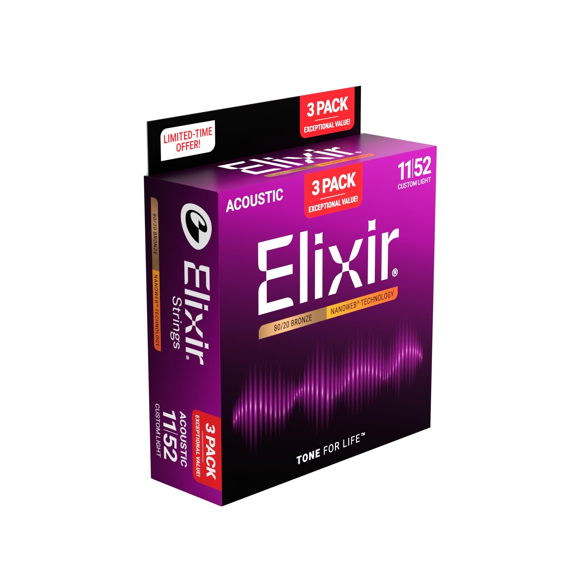 Amazon.co.jp: Elixir エリクサー アコースティックギター弦 3セット 