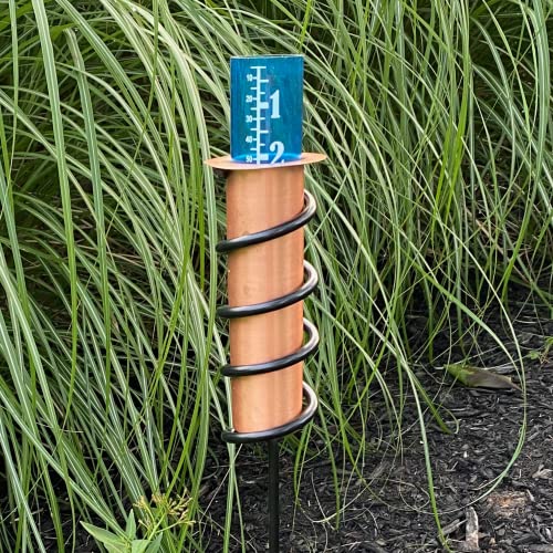 World's Coolest Rain Gauge, Stake, Genuine Copper, Measure, Monitor, Conserve, Precipitation, Easy To Read, Deck, Patio, Garden, Lawn, Unbreakable #TOP5