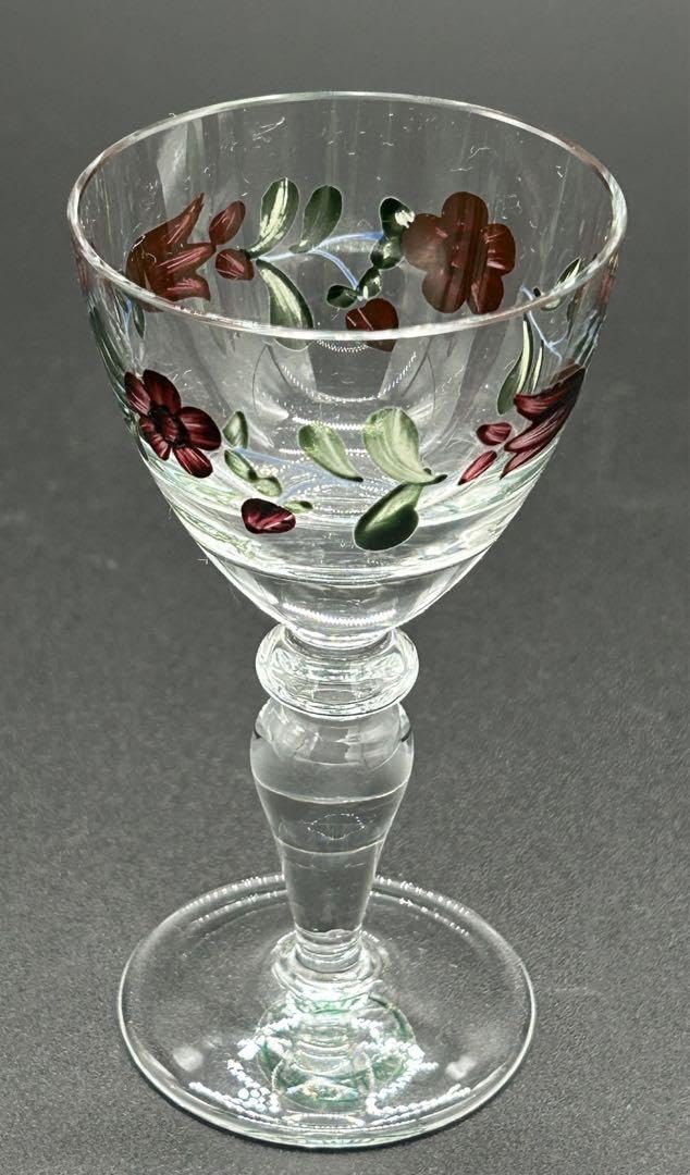 Kitaichi Glass Liquor Glass with Flower Pattern