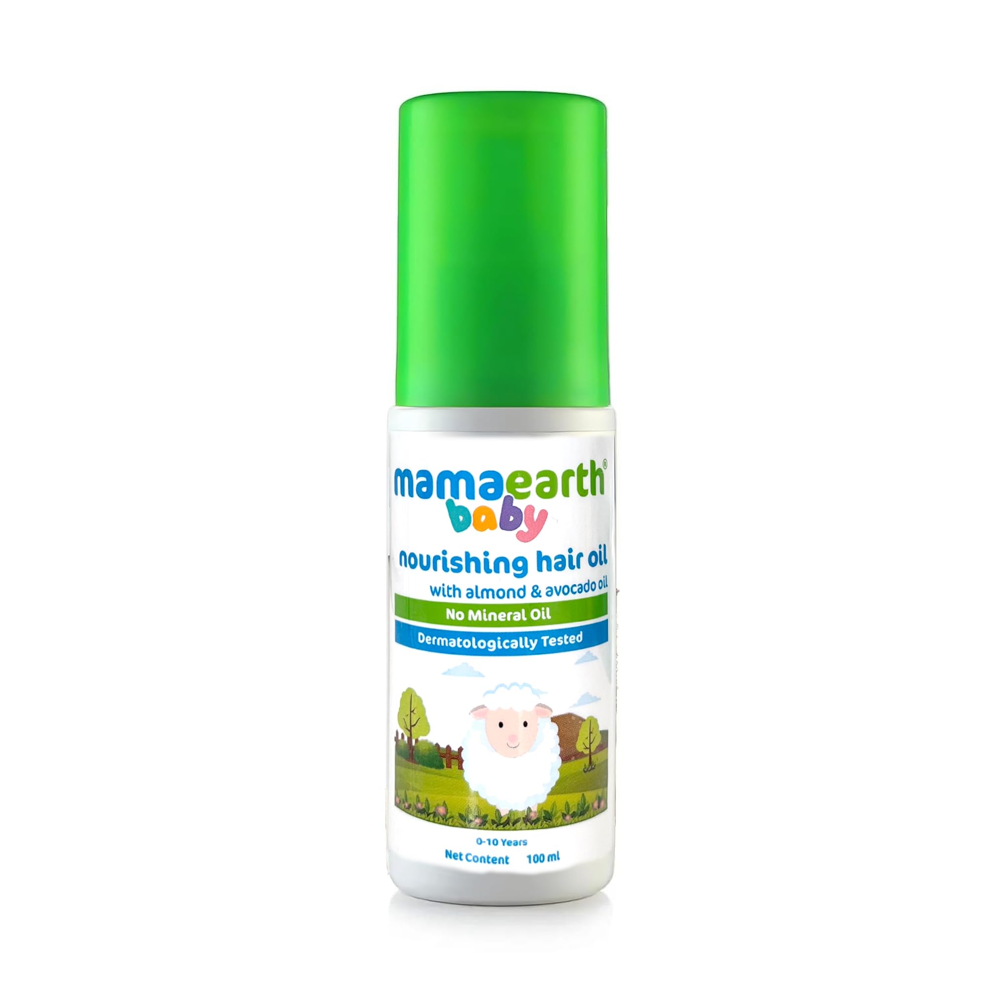 MAMAEARTH Nourishing Baby Hair Oil with Avocado & Almond Oil for Soft & Healthy Hair | Safe for Newborns & Infants, Non-Sticky & Dermatologically Tested | 3.38 Fl Oz (100ml)